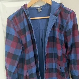 Eddie Bauer flannel with hoodie